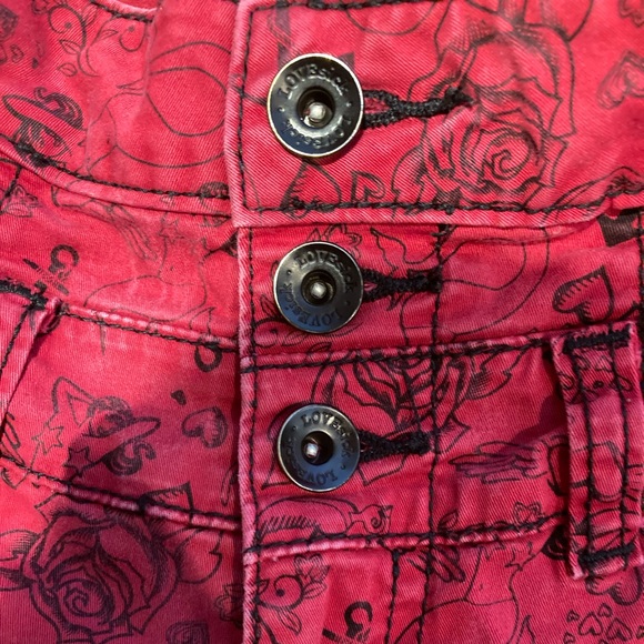 **LOVESICK BY HOT TOPIC** Punk Grunge Ink Pattern High Waisted Shorts - Picture 4 of 7